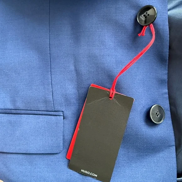 NWT $398 HUGO single-breasted wool-blend blazer sz 42L - Picture 15 of 16